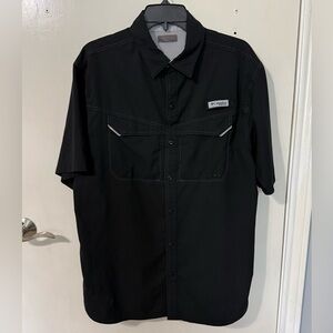 Columbia Men’s Black Short-Sleeve Button-Down Performance Shirt
